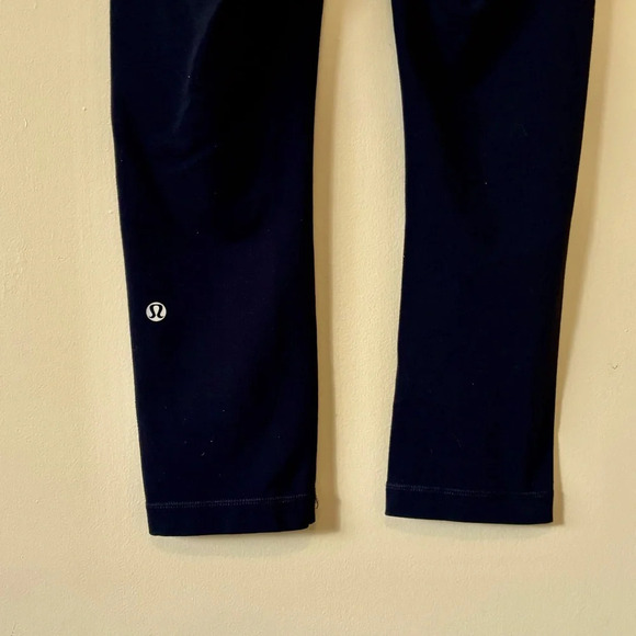 Lululemon|Wunder Under Crop Fitness Leggings in Sashico Star Blue Sz 4 - Picture 3 of 6